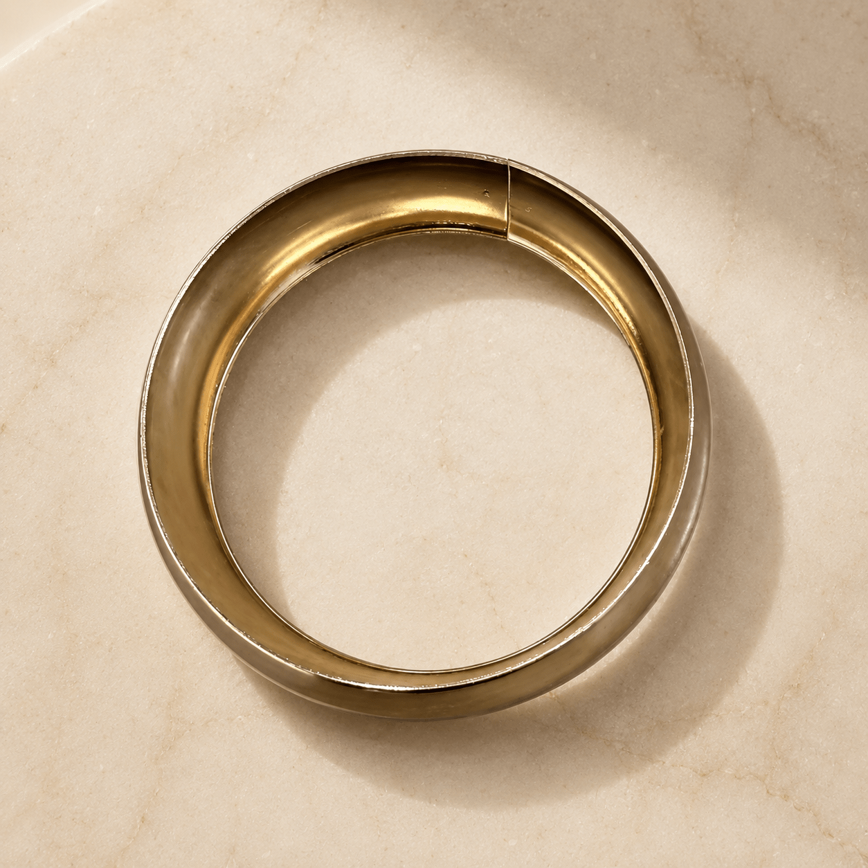 Chunky Golden Tone Dome Bangle Bracelet for Women